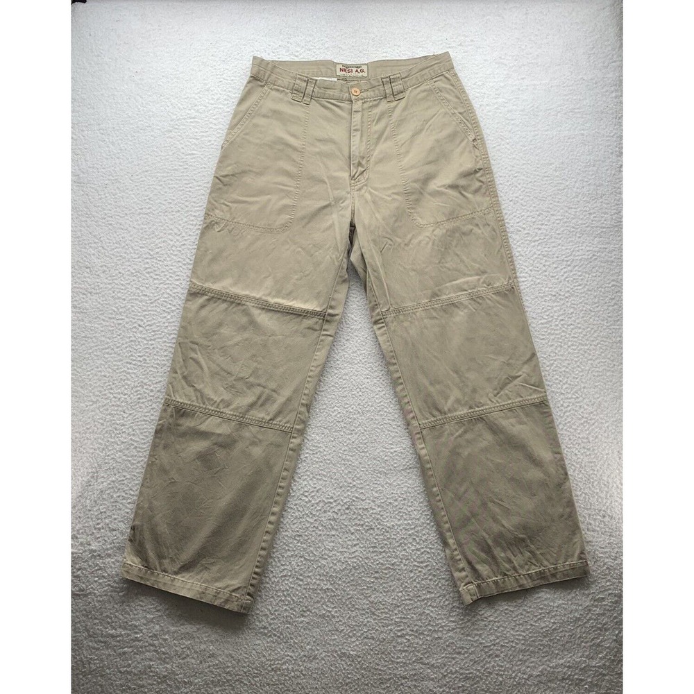 VTG Nesi AG Pants Mens 34x31 (Tag‎ 33x34) Baggy Skater 90s Double Knee Utility